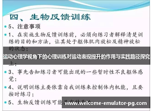 运动心理学视角下的心理训练对运动表现提升的作用与实践路径探究